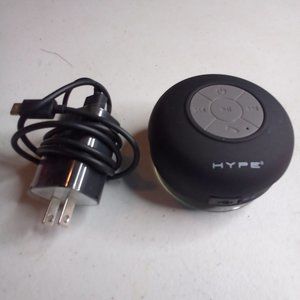 hype bluetooth speaker shower waterproof clear voice mic speaker box black.